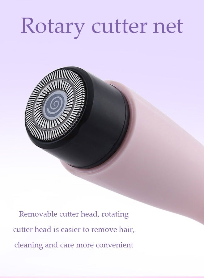 Loquat Portable Mini Female Facial Hair Remover, Female Electric Hair Remover, Female Safe and Painless Hair Trimmer, Bikini Trimmer, Facial Hair, Razor (Pink) - Image 4