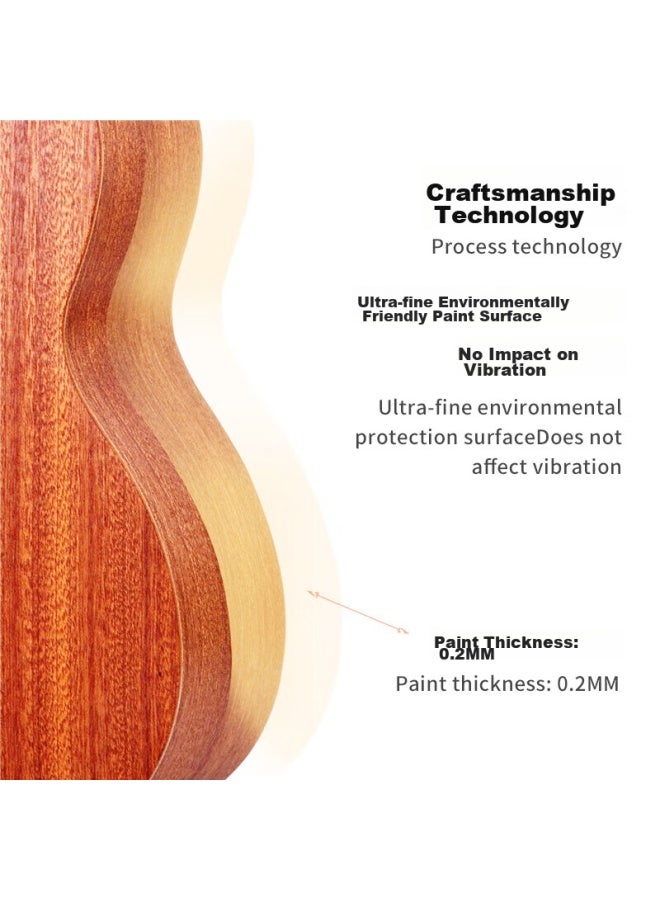 Aodsk Aus-p08 Ukulele, Beginner's Entry-level 21-inch Sapele Wood Small Guitar - Image 3