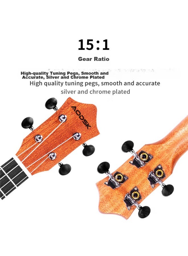 Aodsk Aus-p08 Ukulele, Beginner's Entry-level 21-inch Sapele Wood Small Guitar - Image 5