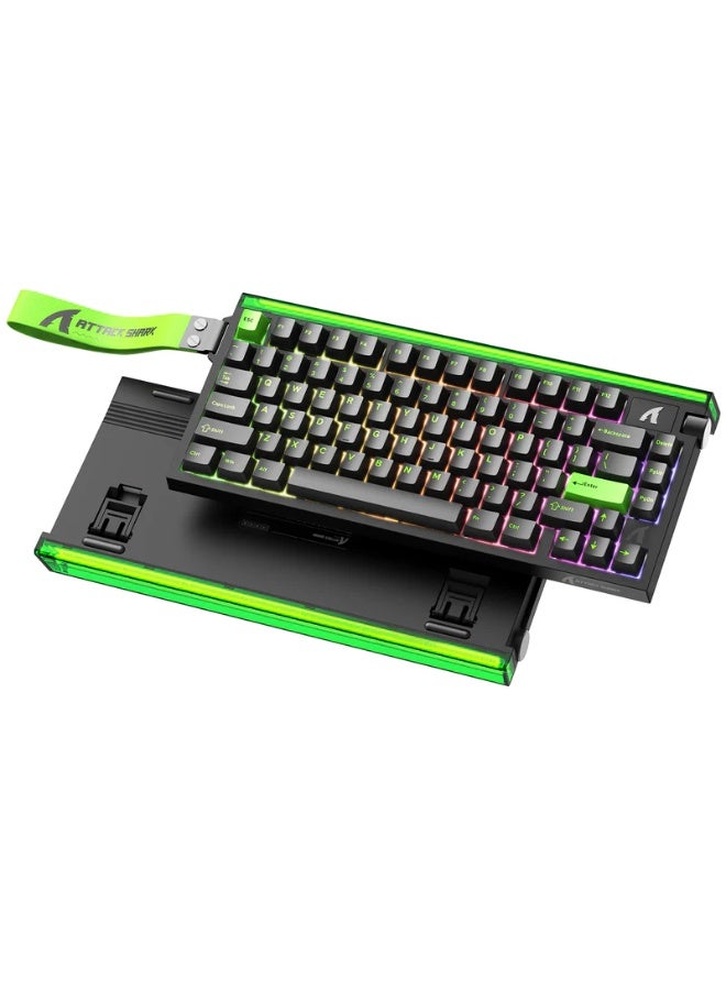 Attack Shark R85HE 75% Wired Magnetic Hall Effect Gaming Keyboard, Rapid Trigger 0.005mm Precision, Adjustable Actuation 0.1–3.3mm, 8000Hz Polling Rate, SOCD/DKS Support, RGB Backlit, USB-C Mechanical Keyboard with Volume Knob | Black - Image 2