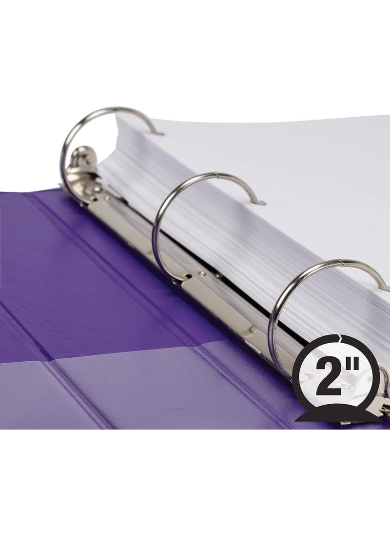 Samsill Samsill Fashion Round Ring View Binder 2 Inches Purple Pack of 2  - Image 3