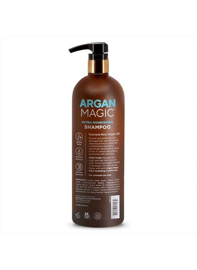 ARGAN MAGIC - Ultra Nourishing Shampoo - Argan Oil and Antioxidants to Nourish and Restore Damaged and Over-Processed Hair Types | Made in USA, Paraben Free, Cruelty Free (32 oz) - Image 1