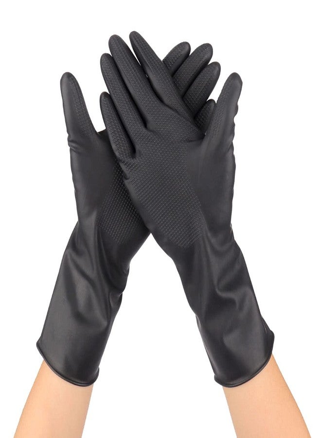 VOVCIG Hair Dye Gloves, 1 Pairs Professional Hair Coloring Accessories Dye Gloves Reusable for Hair Salon Hair Dyeing, 1 Left+1 Right, Black - Image 1