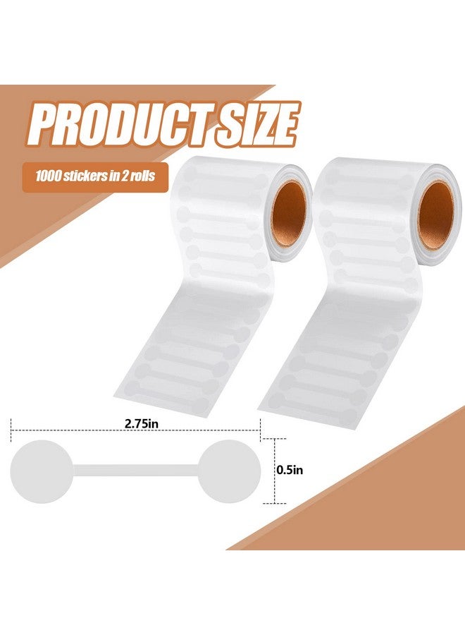 Teling 2 Rolls 1000 Pcs Tamper Proof Decals 2.75 X 0.5 Inch Transparent Tamper Evident Labels Blank Tamper Evident Tape Clear Tamper Resistant Stickers For Food Drink Packaging Sealing Delivery Supply - Image 3