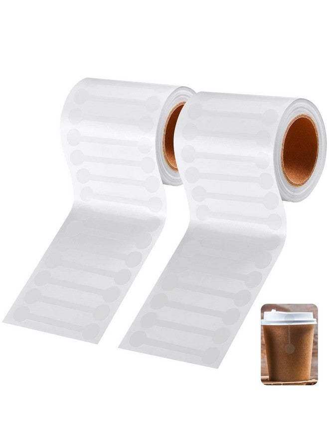 Teling 2 Rolls 1000 Pcs Tamper Proof Decals 2.75 X 0.5 Inch Transparent Tamper Evident Labels Blank Tamper Evident Tape Clear Tamper Resistant Stickers For Food Drink Packaging Sealing Delivery Supply - Image 1