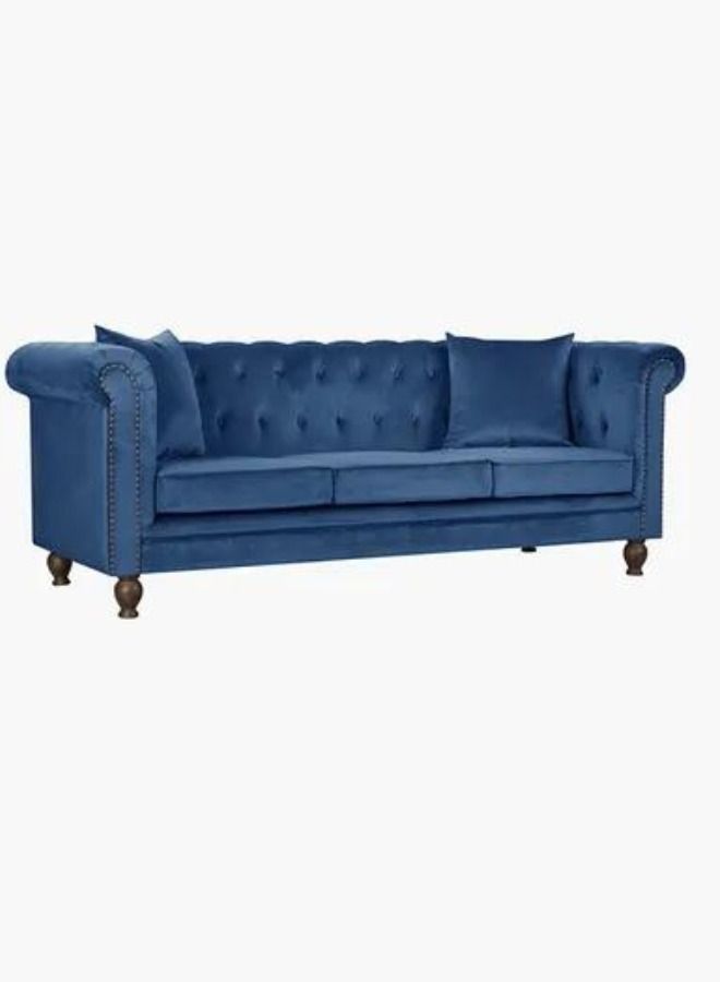 Maharat Al Bahar 3-Seater Sofa With Cushions-Blue 220x80x80 - Image 1