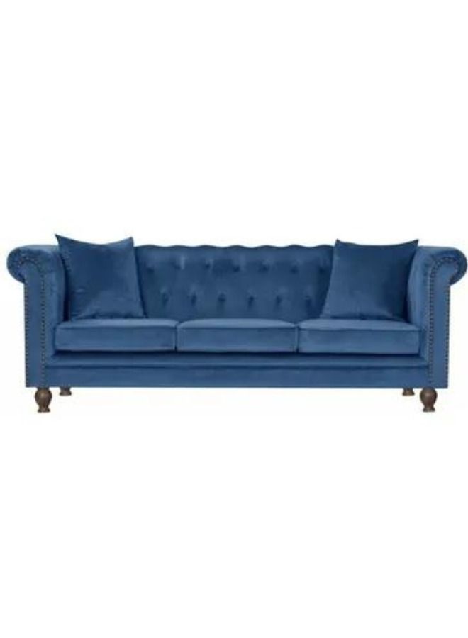 Maharat Al Bahar 3-Seater Sofa With Cushions-Blue 220x80x80 - Image 2