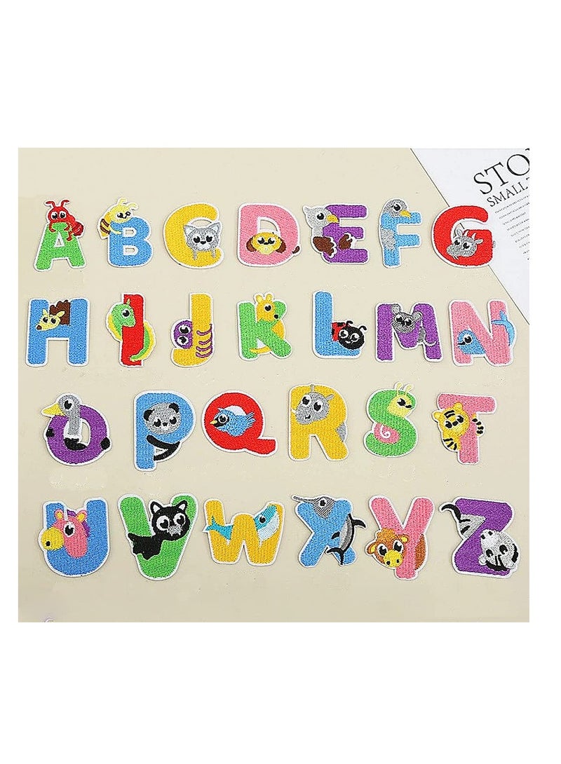 KASTWAVE Iron On Letter Patches, 2 Sets (52 Pieces) A-Z Lovely Embroidery Alphabet Patches for Kids Clothing Backpacks - Image 3