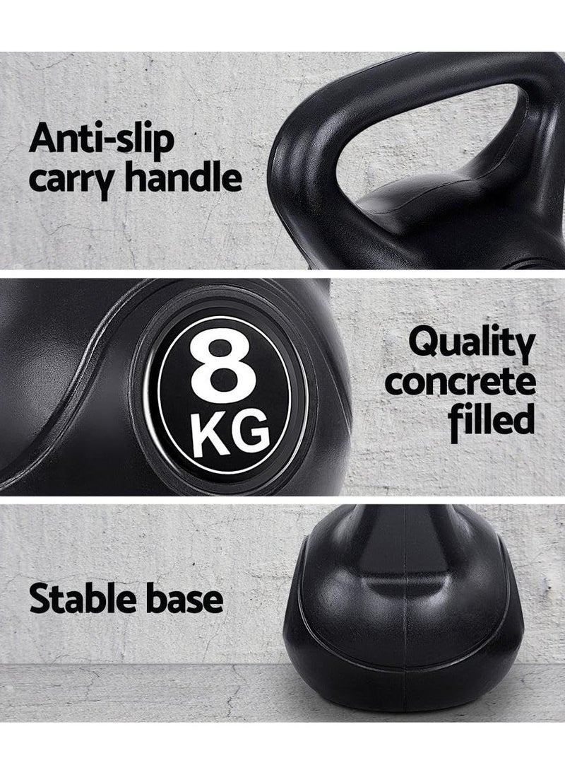 VIO 8 KG Kettlebell Fixed Weight Dumbbell With Neoprene Coating for Exercise Fitness Weight Strength Training Home Gym Outdoor Cardio Aerobics Pilates CrossFit Bodybuilding  - Image 5