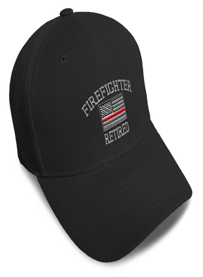 Speedy Pros Baseball Cap Firefighter Fireman Retired Embroidery Acrylic Dad Hats for Men & Women Strap Closure Black - Image 1
