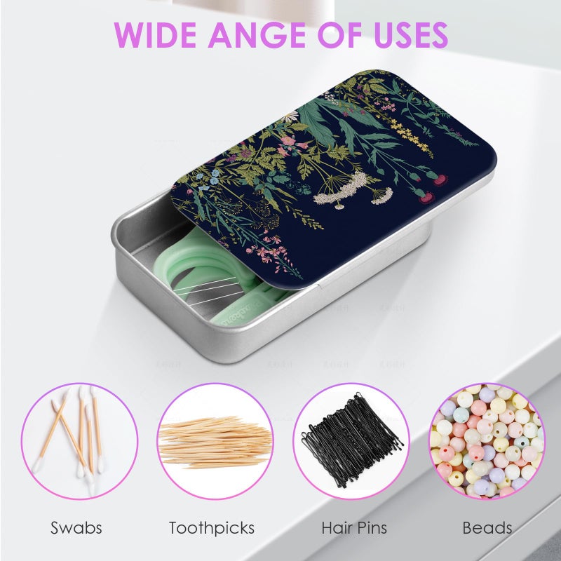 Gerkia 2Pack Travel Floss Picks Case, Refillable Portable Floss Pick Holder and Dispenser, Small Tin Box Containers. - Image 3