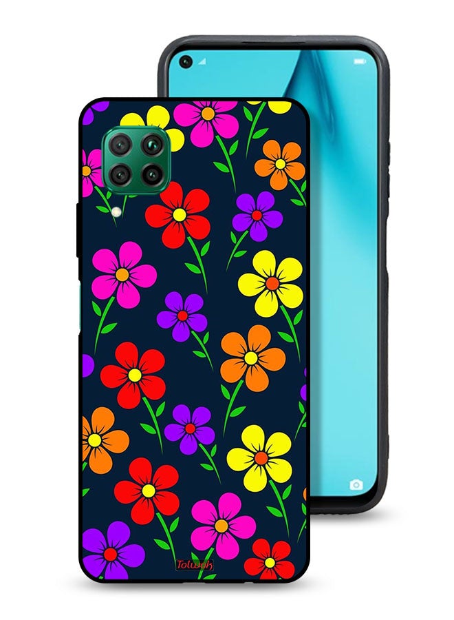 Tolwak Huawei P40 lite 4G Protective Case Cover Colorful Flowers - Image 1