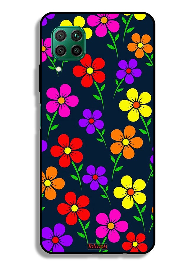Tolwak Huawei P40 lite 4G Protective Case Cover Colorful Flowers - Image 2