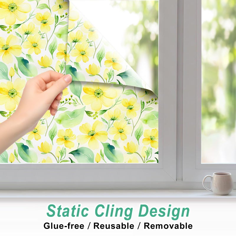 SOMWISE Frosted Glass Window Film, Heat Insulation, UV Block, Anti-Glare, One Way Privacy Tint, Static Cling for Home Bathroom Door, Renter Friendly, Day & Night Privacy - Image 5