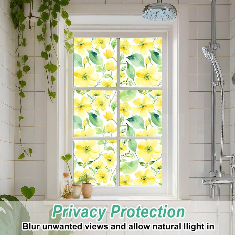 SOMWISE Frosted Glass Window Film, Heat Insulation, UV Block, Anti-Glare, One Way Privacy Tint, Static Cling for Home Bathroom Door, Renter Friendly, Day & Night Privacy - Image 2