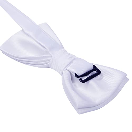 Kajeer Kids Boys Silk Bow Ties - Adjustable Bowtie for Baby Toddler Gifts(White) - Image 3