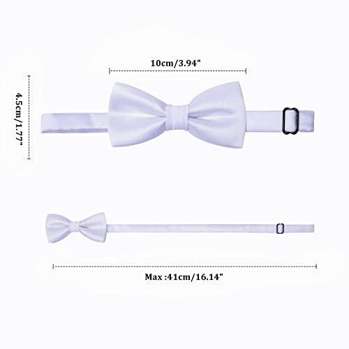 Kajeer Kids Boys Silk Bow Ties - Adjustable Bowtie for Baby Toddler Gifts(White) - Image 5