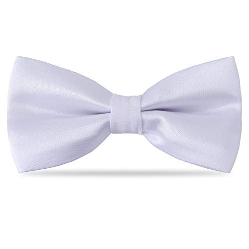 Kajeer Kids Boys Silk Bow Ties - Adjustable Bowtie for Baby Toddler Gifts(White) - Image 1