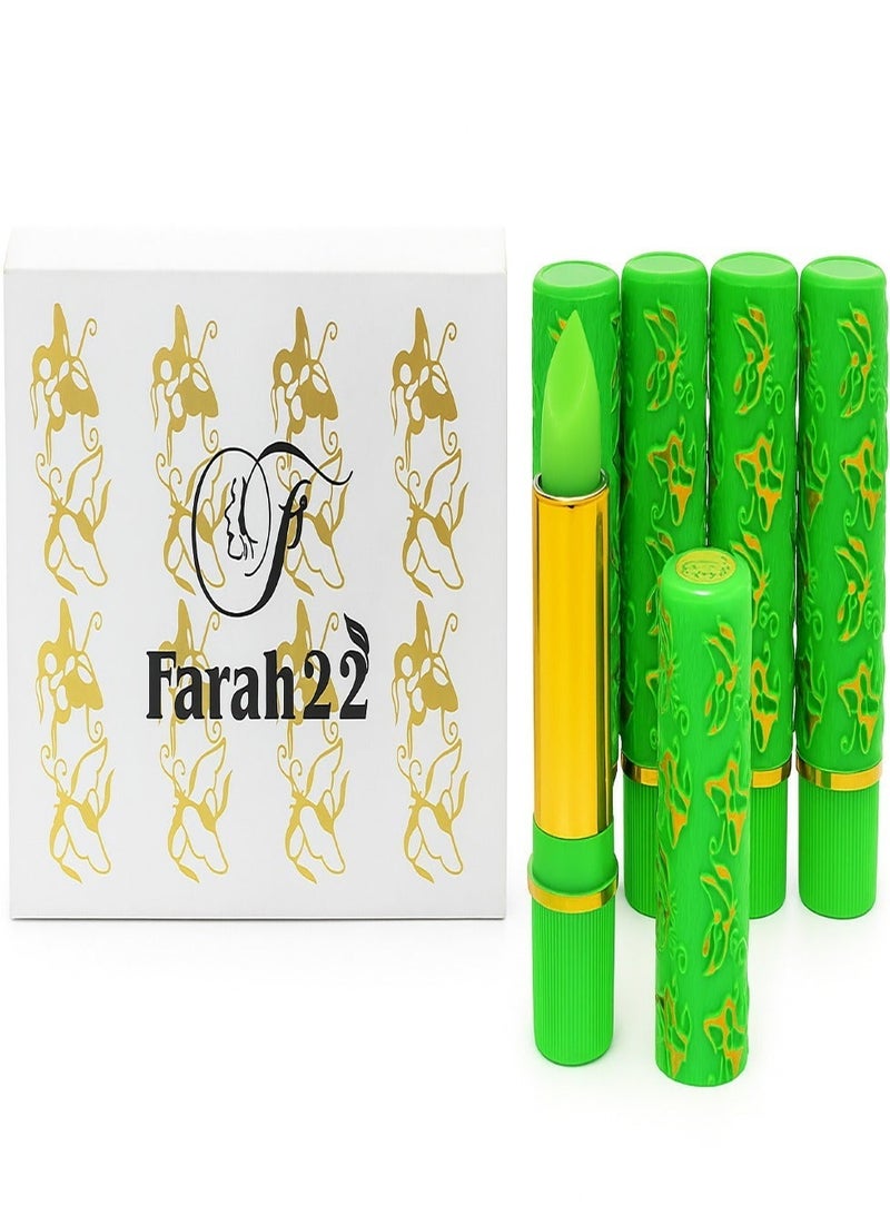 Farah22 6-Piece Magic Colour Lipstick Set Green