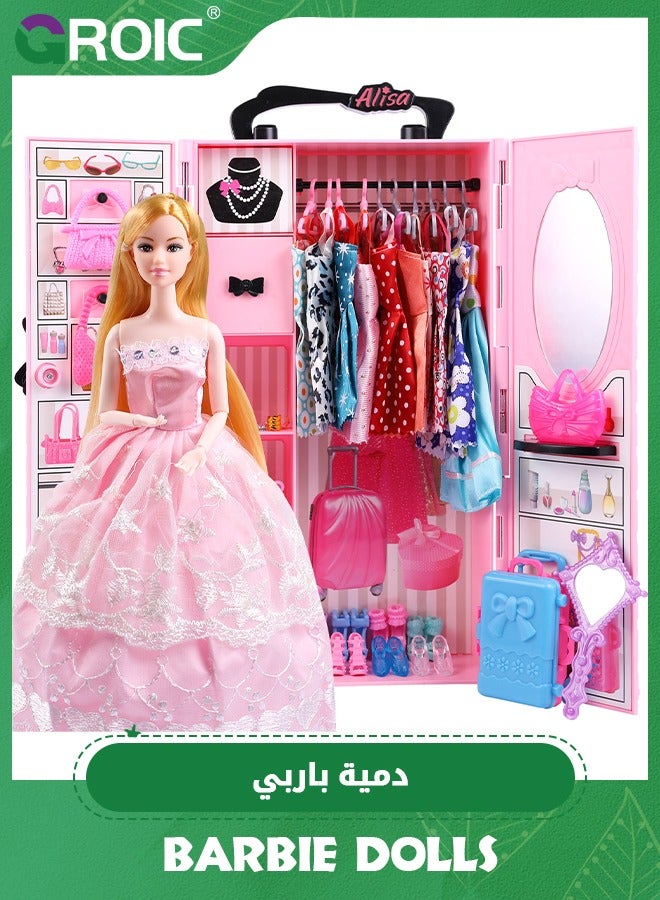 GROIC Doll Closet Wardrobe for 11.5 Inch Girl Doll Clothes and Accessories Storage Items Including Dolls, Wardrobe many other accessories,Girls Toy - Image 1
