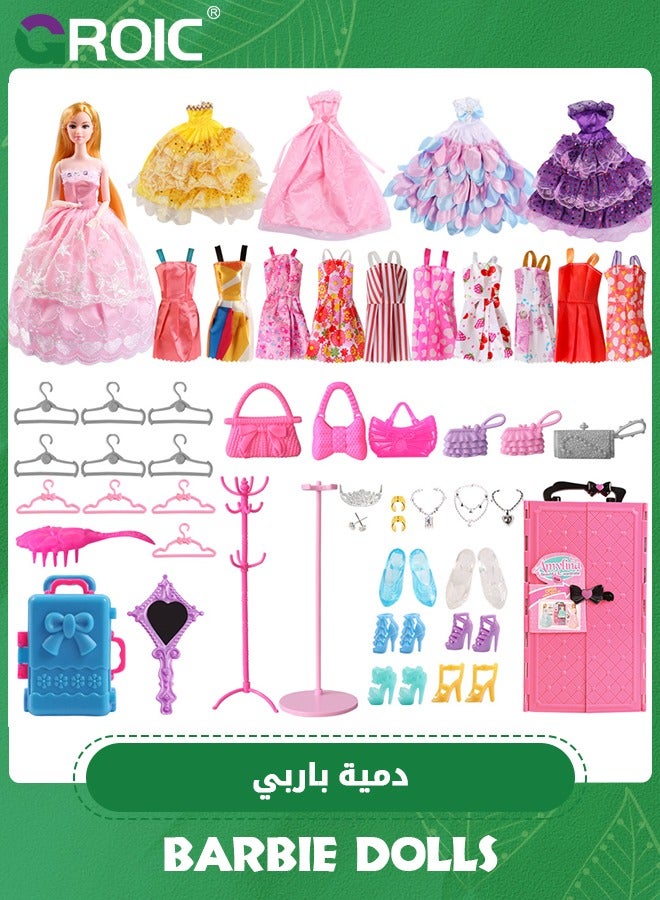 GROIC Doll Closet Wardrobe for 11.5 Inch Girl Doll Clothes and Accessories Storage Items Including Dolls, Wardrobe many other accessories,Girls Toy - Image 2