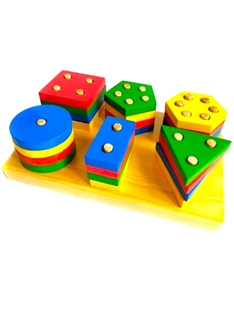 Toy Box Shape Sorter Wooden Stacking Toys For Toddlers  - Image 2