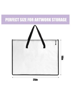 Excefore 2 Pack Art Portfolio Case, Portfolio Folder for Artwork, Posters Storage Bag with Zipper and Handle Mesh Folder Organizers for Poster, Scrapbook, Keepsake and Bulletin Board(19x25 in)  - Image 2