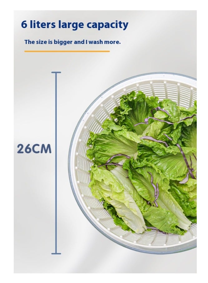 عربست مجفف الخضار ، سلطة الفاكهة الدوار ، مجفف المنزل 6 لتر ، استنزاف إكسسوارات خضروات المطبخ ، سلة السلطة - Image 5