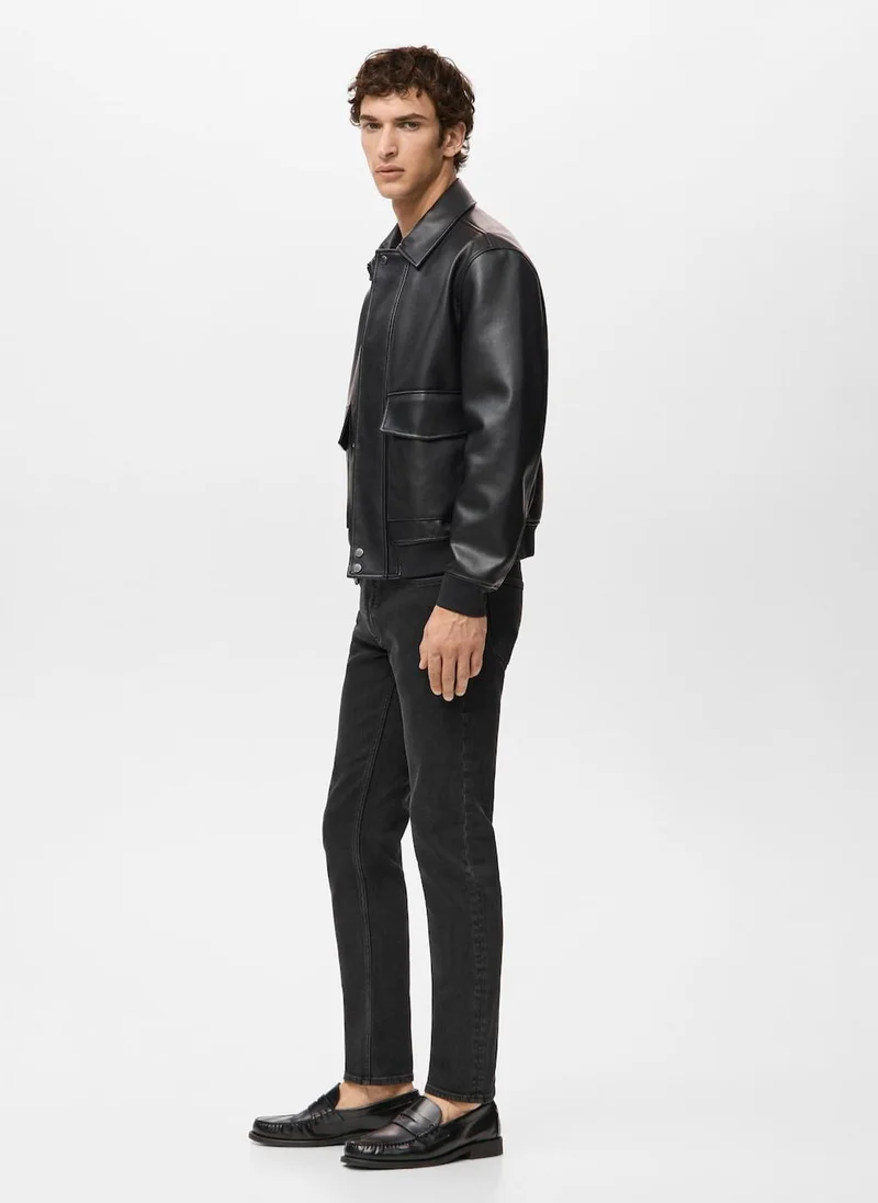 Mango Man  Slim fit black Jan jeans for Men | Best Price UAE