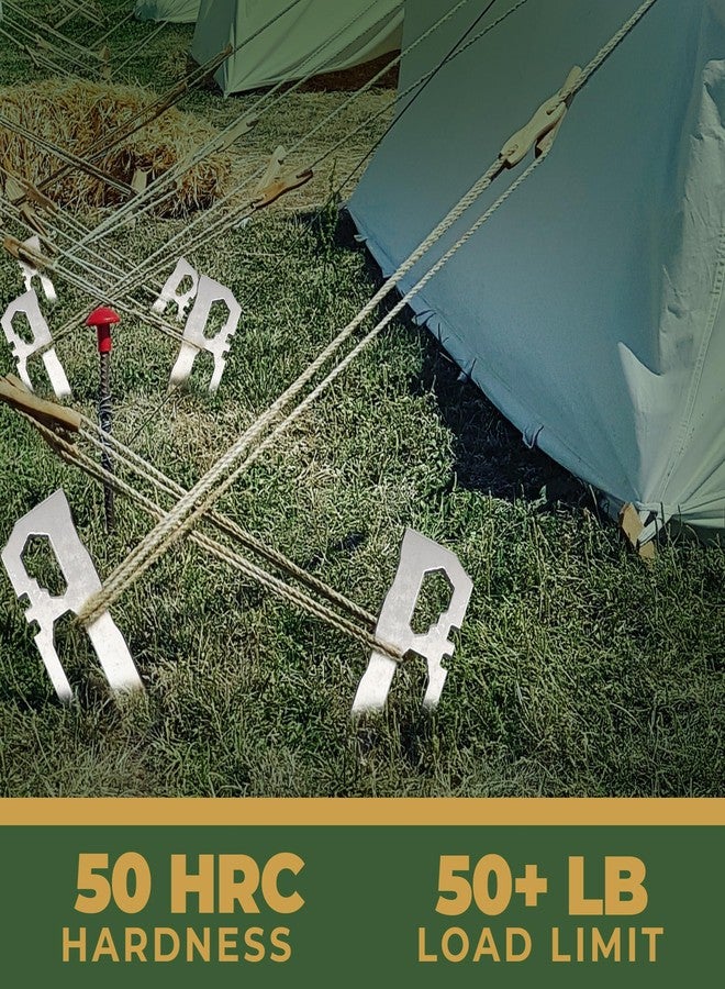 AOSILEY Camping Tent Stakes - Heavy Duty Tent Pegs Outdoor, Metal Tarp Spikes and Inflatable Tent Pole Pins 6 Pack - Image 5