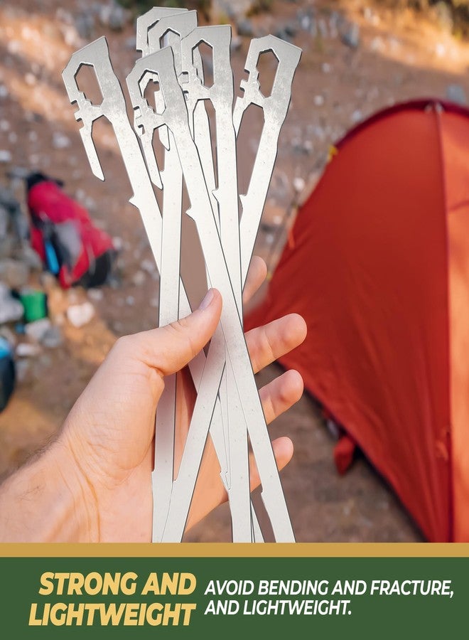 AOSILEY Camping Tent Stakes - Heavy Duty Tent Pegs Outdoor, Metal Tarp Spikes and Inflatable Tent Pole Pins 6 Pack - Image 2