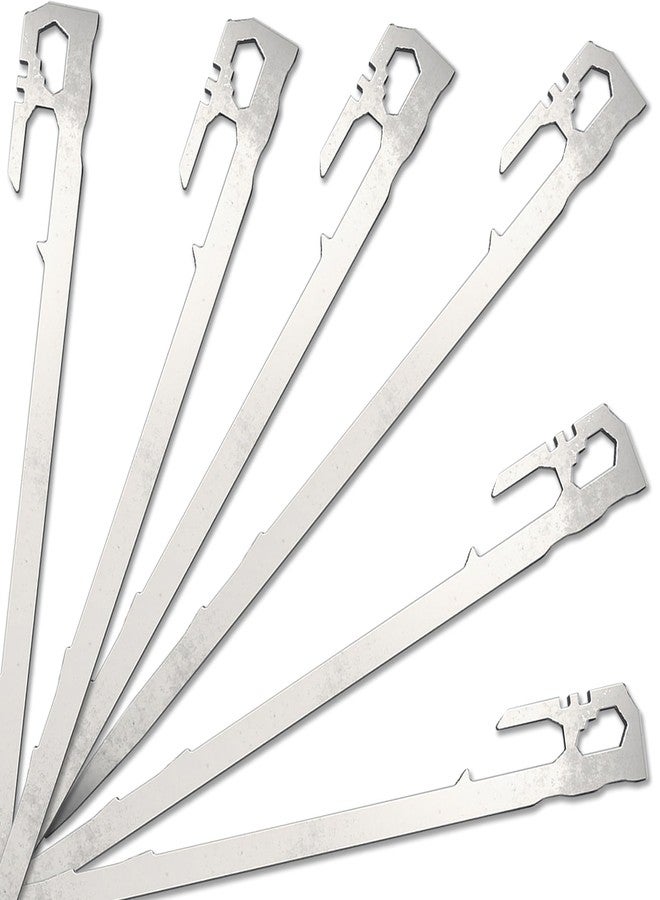 AOSILEY Camping Tent Stakes - Heavy Duty Tent Pegs Outdoor, Metal Tarp Spikes and Inflatable Tent Pole Pins 6 Pack - Image 1