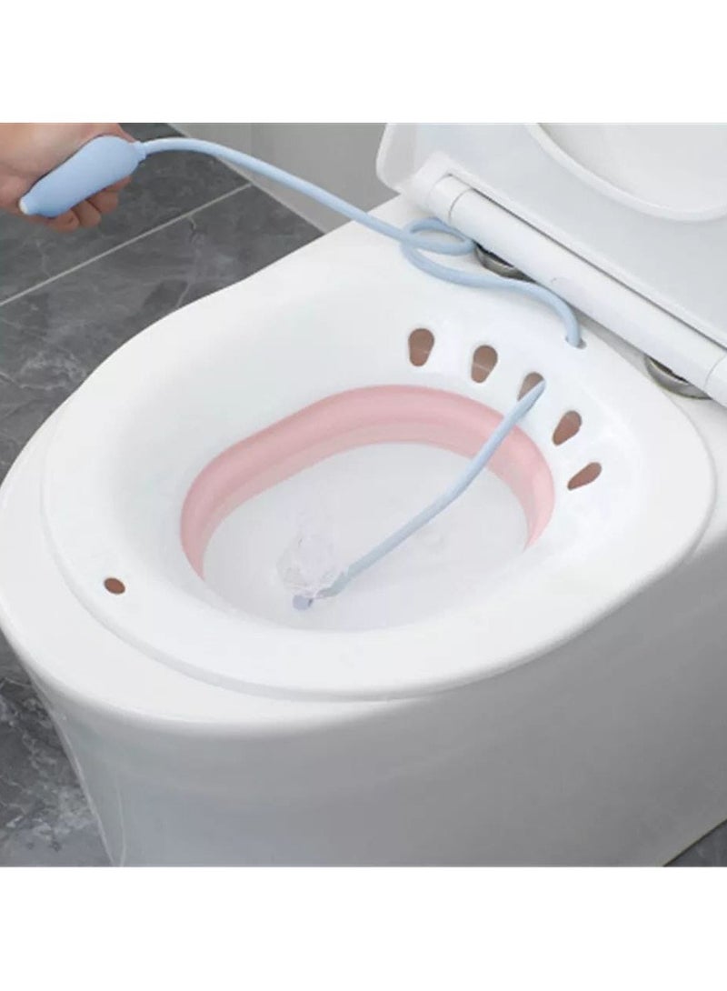 بلوتش حوض حمام مزود بشطاف فوق المرحاض لتجنب وضع القرفصاء وتخفيف الام مرضى البواسير والنساء الحوامل وفترة ما بعد الولادة 39*12 سم - Image 1