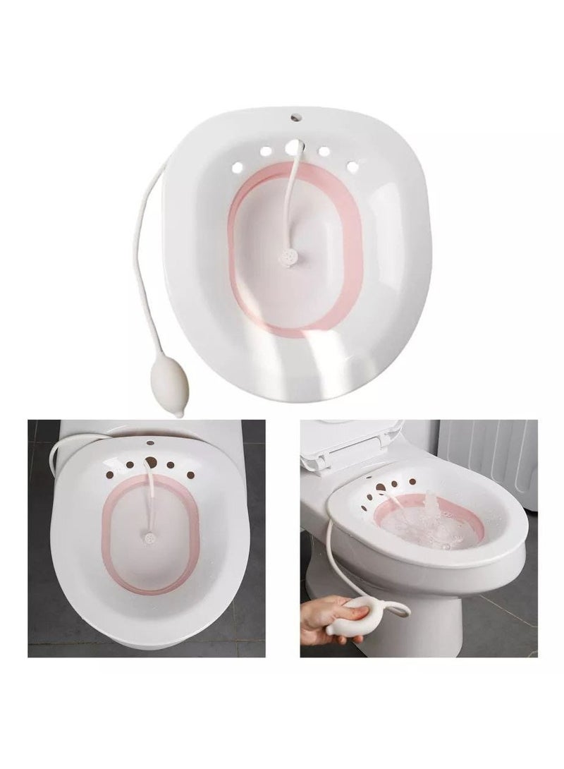 بلوتش حوض حمام مزود بشطاف فوق المرحاض لتجنب وضع القرفصاء وتخفيف الام مرضى البواسير والنساء الحوامل وفترة ما بعد الولادة 39*12 سم - Image 3