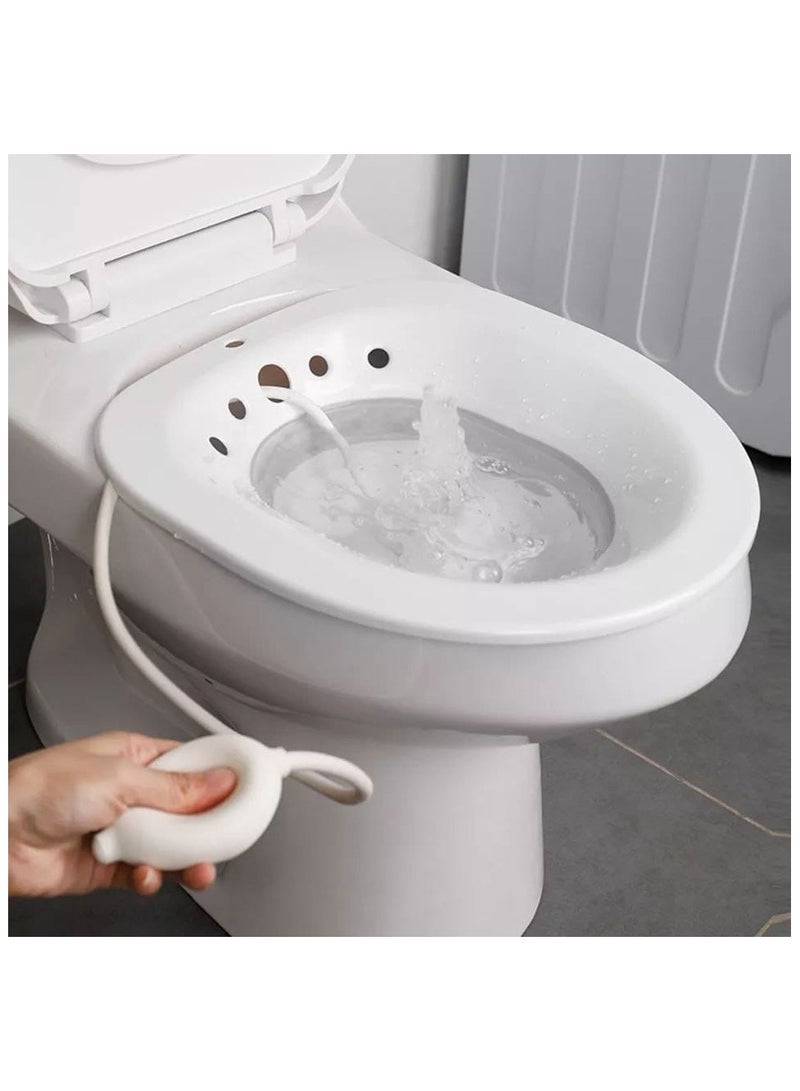 بلوتش حوض حمام مزود بشطاف فوق المرحاض لتجنب وضع القرفصاء وتخفيف الام مرضى البواسير والنساء الحوامل وفترة ما بعد الولادة 39*12 سم - Image 4
