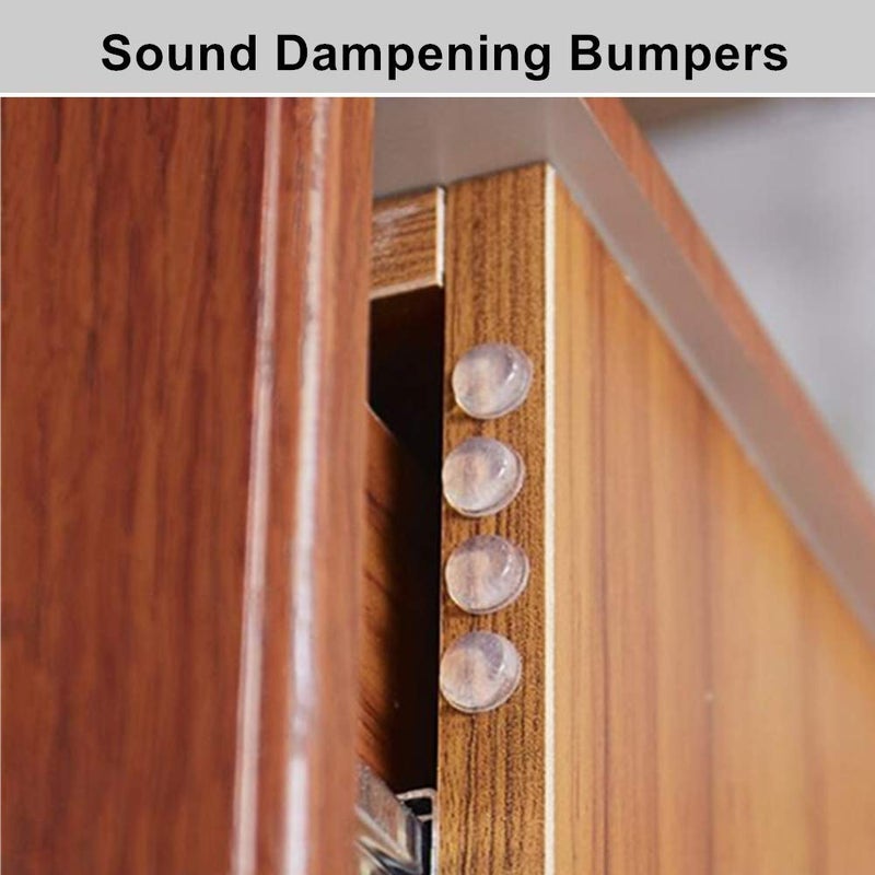Iktu Iktu 128Pcs Noise Dampening Bumper Pads Clear Self Adhesive Cabinet Door Bumpers Transparent Cylindrical Rubber Buffer Pads for Drawers Picture Frames Glass Top Small Furniture (12x4 mm -128pcs)  - Image 2