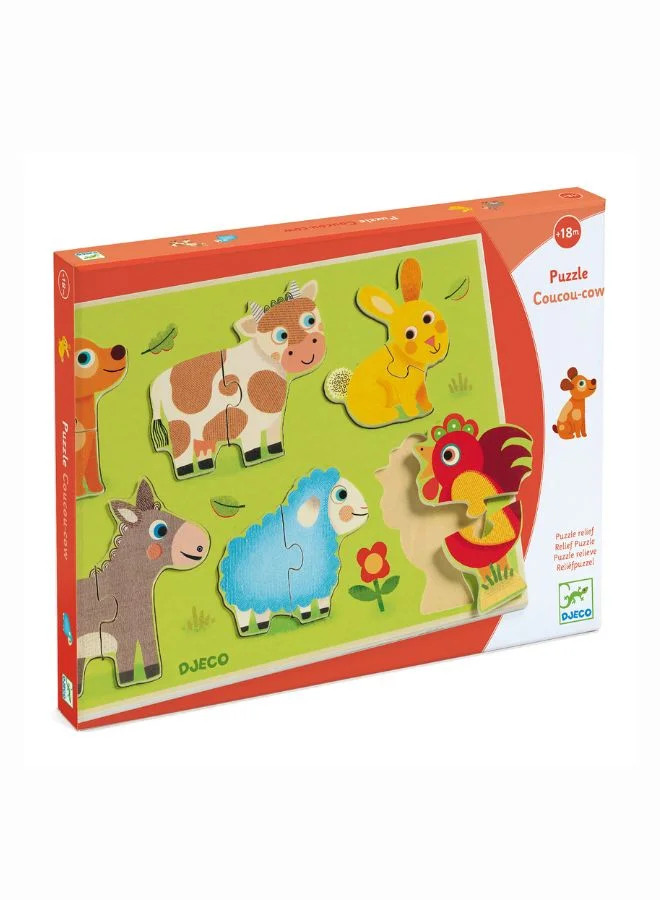DJECO Wooden Puzzle - Coucou-Cow