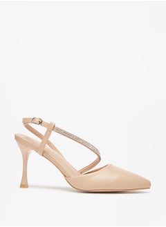 Women's Embellished Pumps with Buckle Closure and Stiletto Heels