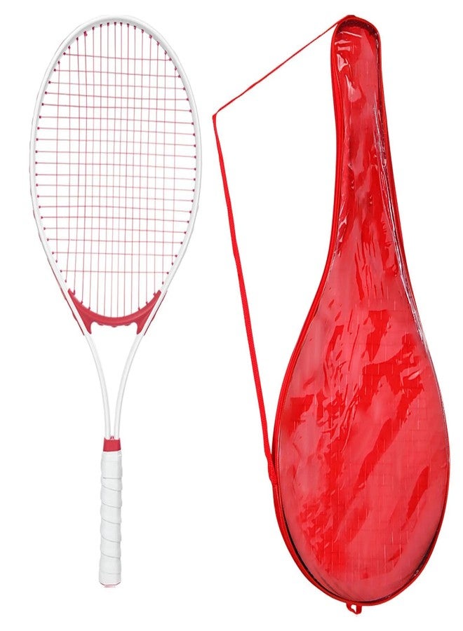 دولفي مضارب تنس دولفي الترفيهية للكبار | مضارب تنس خفيفة الوزن للغاية للطلاب والتدريب والمبتدئين مع مقابض إضافية وحقيبة حمل | ألعاب خارجية (25 بوصة) - أحمر - Image 1
