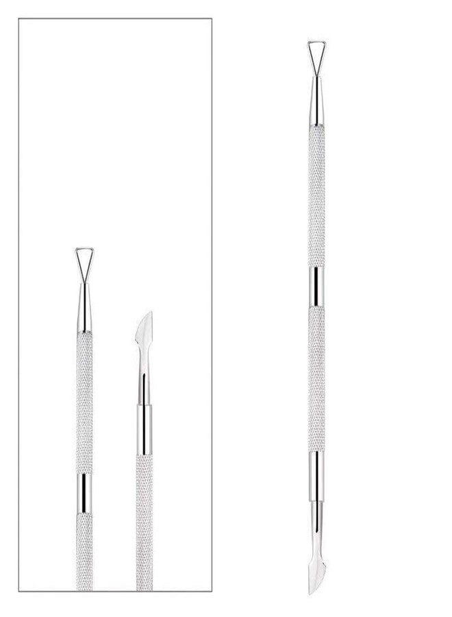 lasenersm 4 Pieces Nail Cuticle Pusher Stainless Steel Cuticle Pusher Triangle Cuticle Peeler Scraper Cuticle Pusher Gel Nail Polish Nail Art Cuticle Remover Tool, Silver - Image 4