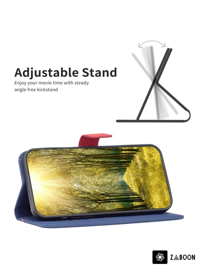 Zaboon Protective Case For Xiaomi Redmi Note 11 Pro Global BF13 Color Matching Cross Texture Leather - Image 4