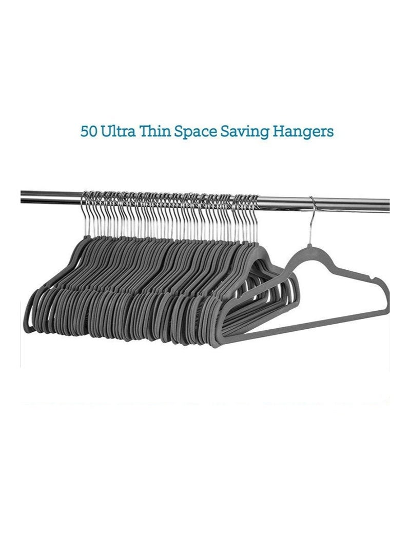 VELVET 50 flocking hangers, black flocking galvanized hooks - Image 2