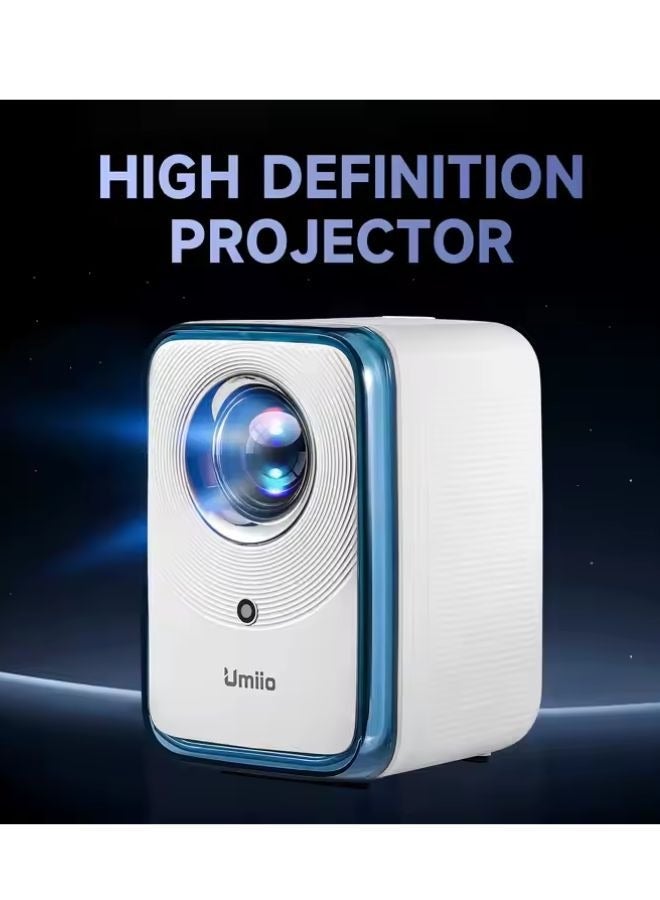 Umiio U20 Portable Video Projector, 200 ANSI Lumens, 2.4/5G WiFi/Bluetooth/HDMI/USB/Audio, Built-in Speaker, 4K Home Theater Projector Android 9 Automatic Keystone Correction Portable LCD for Movie, Music, TV games, Office Work, Meetiongs Projector with Stand - Image 3