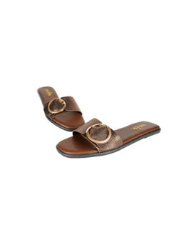 Michelle Morgan 092-2781 Michelle Morgan Ladies Flat Heel Sandals 114RL105 Brown  - Image 2