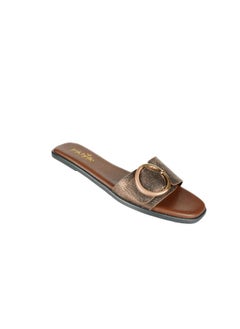 Michelle Morgan 092-2781 Michelle Morgan Ladies Flat Heel Sandals 114RL105 Brown  - Image 1