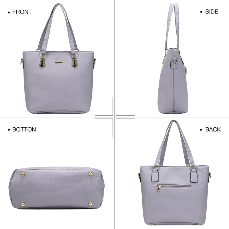 2E-youth Designer Purses and Handbags for Women Satchel Shoulder Bag Tote Top Handle Bag (4B-light purple) - Image 4