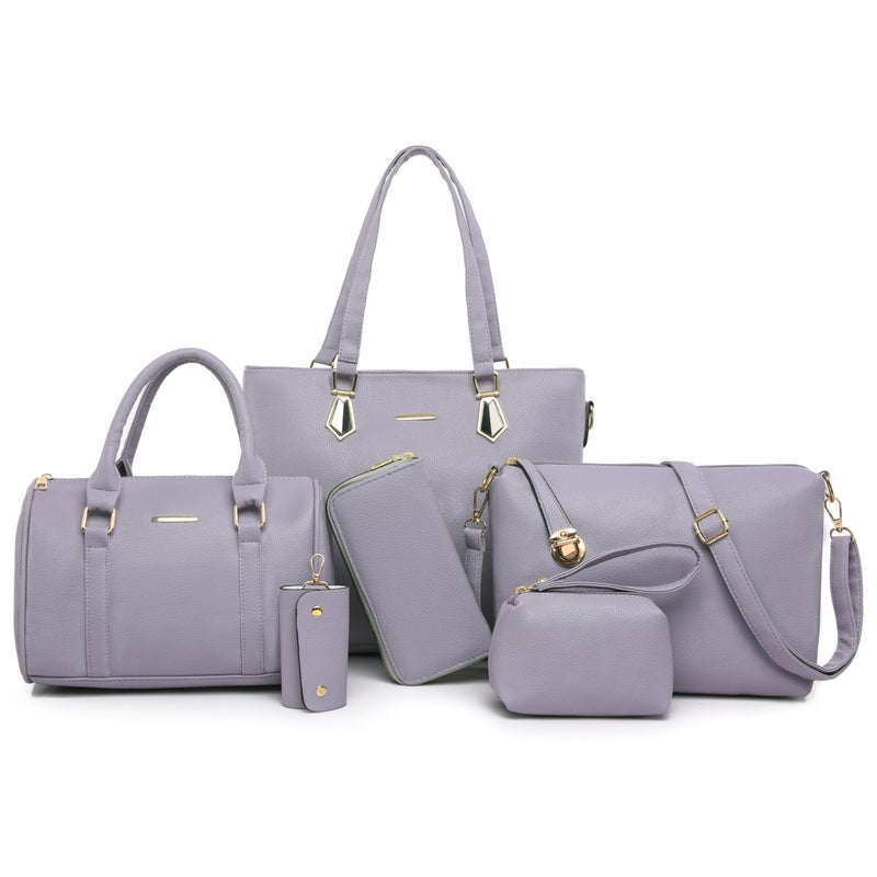 2E-youth Designer Purses and Handbags for Women Satchel Shoulder Bag Tote Top Handle Bag (4B-light purple) - Image 1
