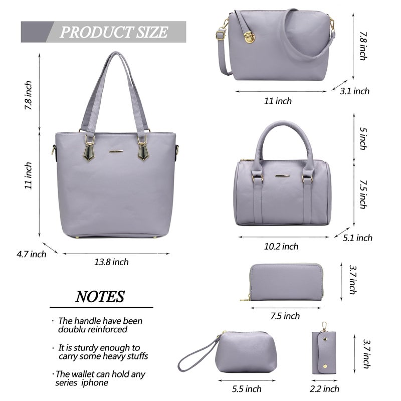 2E-youth Designer Purses and Handbags for Women Satchel Shoulder Bag Tote Top Handle Bag (4B-light purple) - Image 3