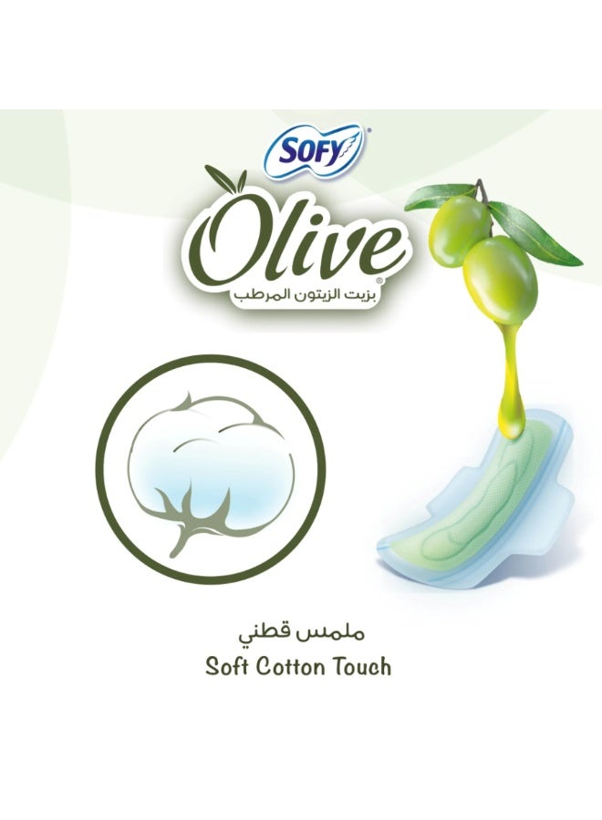 SOFY SLIM OLIVE OIL MOISTURIZER 30 SANITARY PADS LARGE WHITE - Image 3