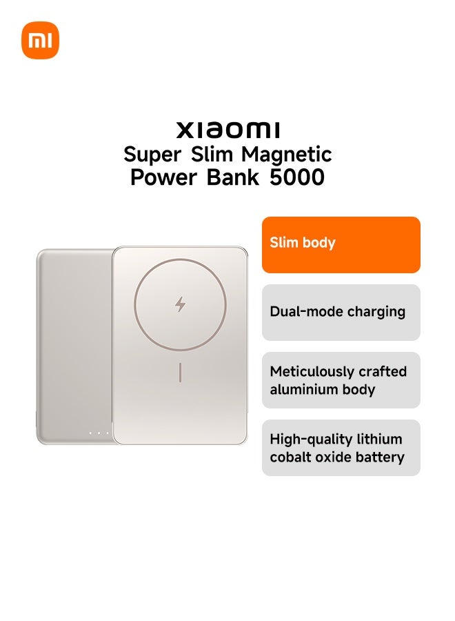 شاومي Xiaomi Super Slim Magnetic Power Bank usbc 22.5W 5000mAh